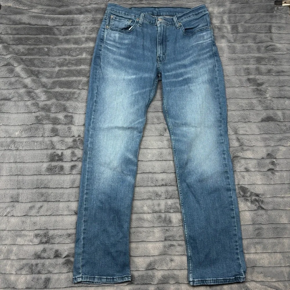 Levis 514 Straight Fit Jeans Mens 33x32 Medium Wash Blue Stretch Denim 0514-1285